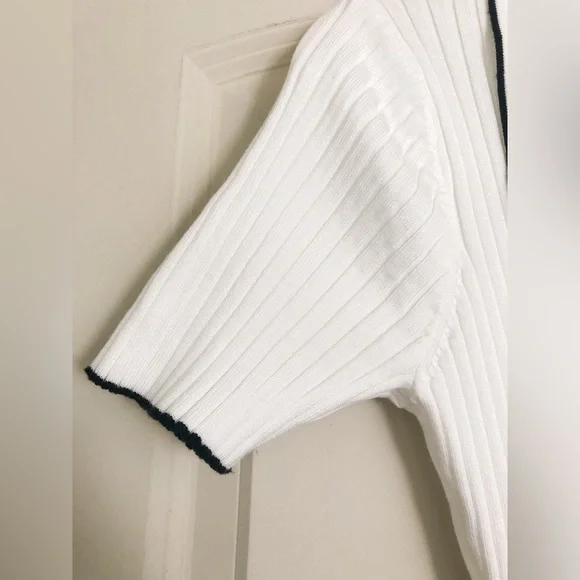 White Ribbed Maxi Dress with Buttons - Picture 12 of 16